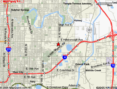 Map of the area our 33610 locksmiths service