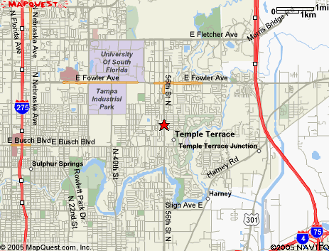 Map of the area our 33617 locksmiths service