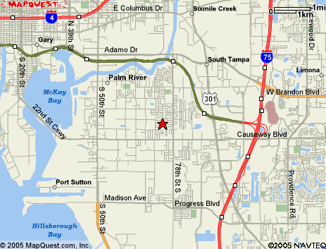 Map of the area our 33663 locksmiths service