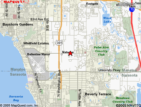 Map of the area our 34243 locksmiths service