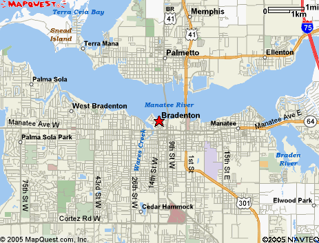 Map of the area our Bradenton locksmiths in Florida service