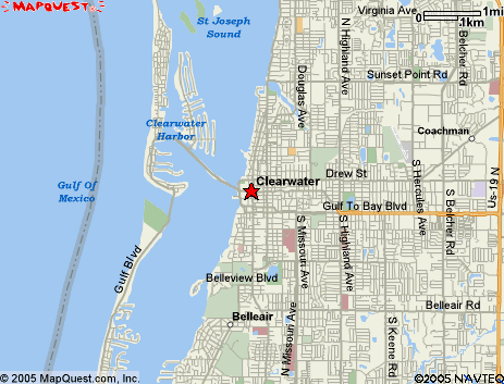 Map of the area our Clearwater locksmiths in Florida service