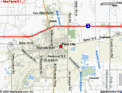 Map of the area our Plant City locksmiths in Florida service