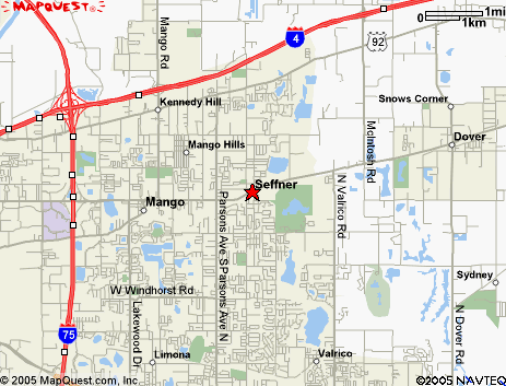 Map of the area our Seffner locksmiths in Florida service