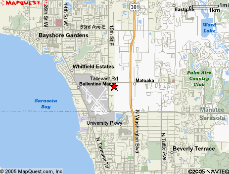 Map of the area our Tallevast locksmiths in Florida service