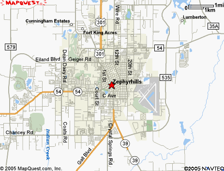 Map of the area our Zephyrhills locksmiths in Florida service